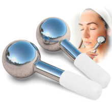 Ice Globes for Facials | Unbreakable Steel Massage Rollers for Face Neck Body | Facial Massage Tools for Glowing Skin Remove Puffiness Dark Spots Wr