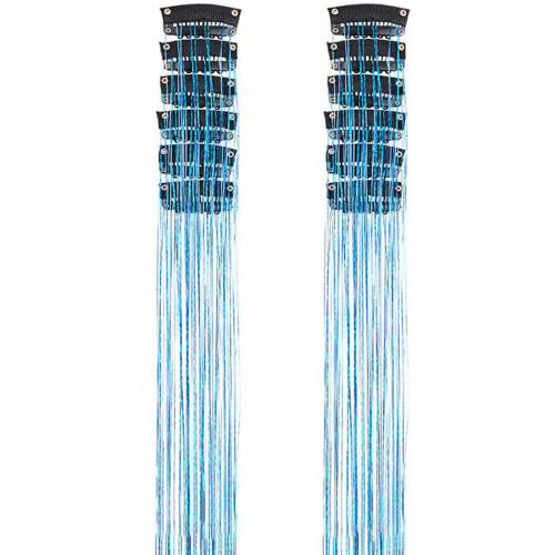 Comfortable Hair Accessory 12 Thread Glitter Tinsel-A blue
