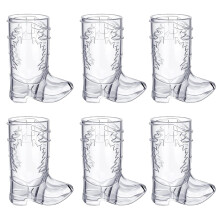 Toyhood Mini Cute Cowboy Boot Shot Glasses, Plastic Western Cowboy Mini Beer Mugs, 6 Pcs 1 Oz Mini Cowboy Boot Cups