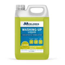 McKLords Professional Lemon Washing Up Liquid 2.5L - Concentrated Formula for Sparkling Clean Dishes - Hygienically Cleans & Cuts Through Grease