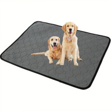 2 Pack Washable Dogs Pee Pads, Waterproof Reusable Pet Training Pads, Non Slip Dog Bowl Mats with Great Absorption