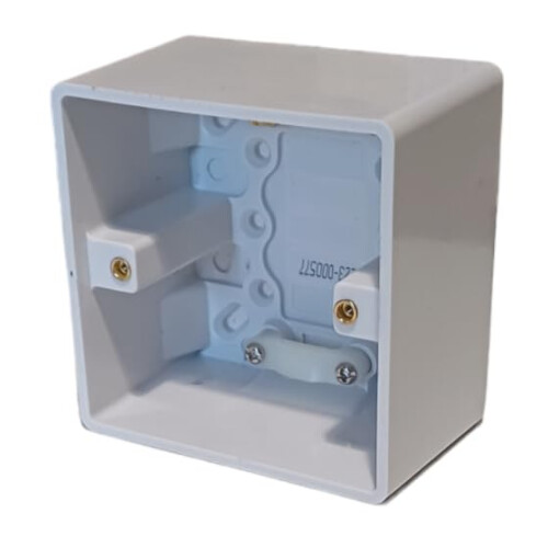 Éabcon Extra Deep Surface Mounted Back Box/Pattress 1 Gang Single 47mm - White