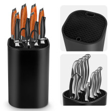 Knife Block Without Knives Ninonly Universal Square Knife Block for Kitchen with Scissors Slot Space Saving Detachable Knives Holder Storage Block