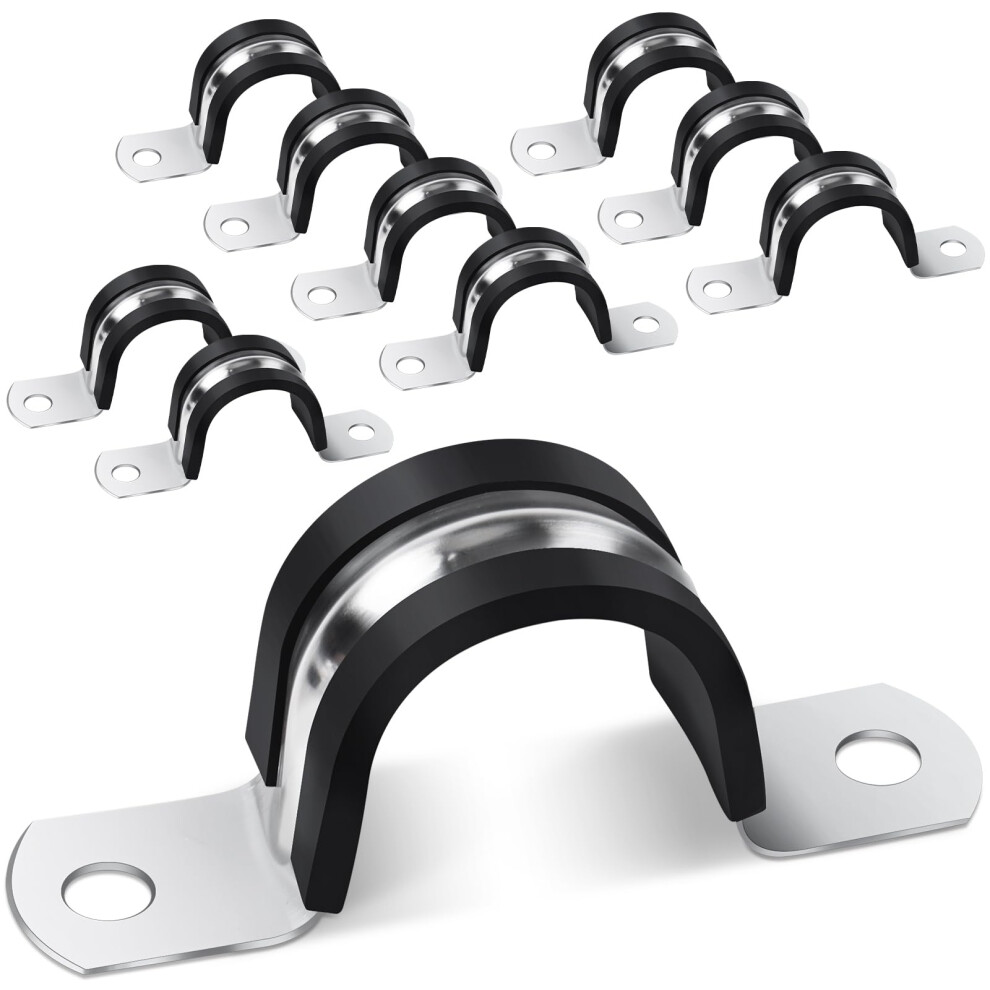 Jeboler Pipe Strap Clamp Ã 30 Mm, 10Pcs Saddle Clips Mit Cushioned, 304 Stainless Steel U Clips Rigid Conduits Clip 5051226641077