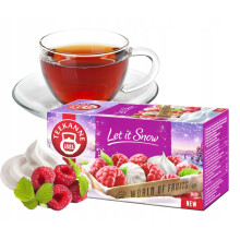 Teekanne Let it Snow Raspberry Meringue Flavored All Natural Fruit Tea with Rosehip and Hibiscus 20 Teabags