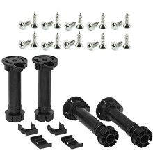 Planet Value Set of 4 Adjustable Kitchen Cabinet Legs with Screws | includes Plinth Clips | Complete Set | Kitchen Cupboard Legs