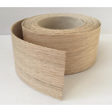 Vale Veneers 50mm Real Oak Wood Veneer - 5 metre Roll of Pre Glued Iron on Edging Tape/Banding/Cabinet/Shelving/Furniture