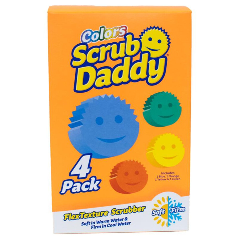 Scrub Daddy Colors - Washing Up Sponges Multipack, Dish Sponge For Cleaning Kitchen & Bathroom, Texture Changing Scratch-Free Cleaning Sponge 5051226713279