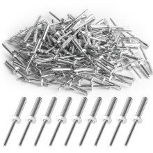 120 Pcs Aluminum Blind Rivets, Pop Blind Rivets with Large Flange, Aluminum Pop Rivets Assortment Kit, Rivets for Metal, Furniture, Car, Ships