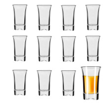 Tequila Shot Glass Set of 12 - 50ml Clear Whiskey Shot Glasses With Heavy Base, Perfect for Cocktail, Vodka and Liquors