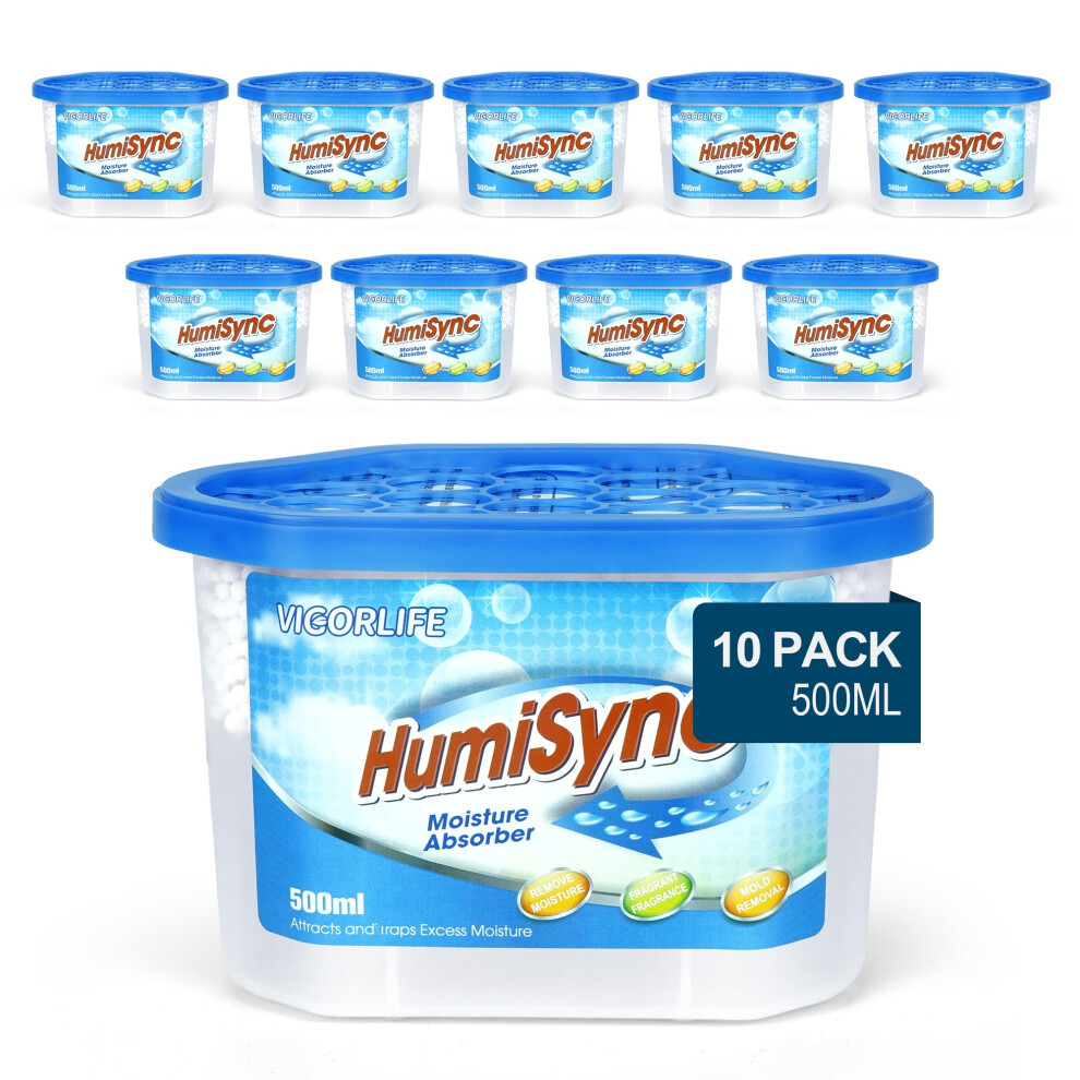 Moisture Absorber Dehumidifier Â 10 X 500Ml, Condensation Remover For Damp, Mould, Dehumidifiers For Home, Attracts Extra Moisture From Bathroom 5051226736131