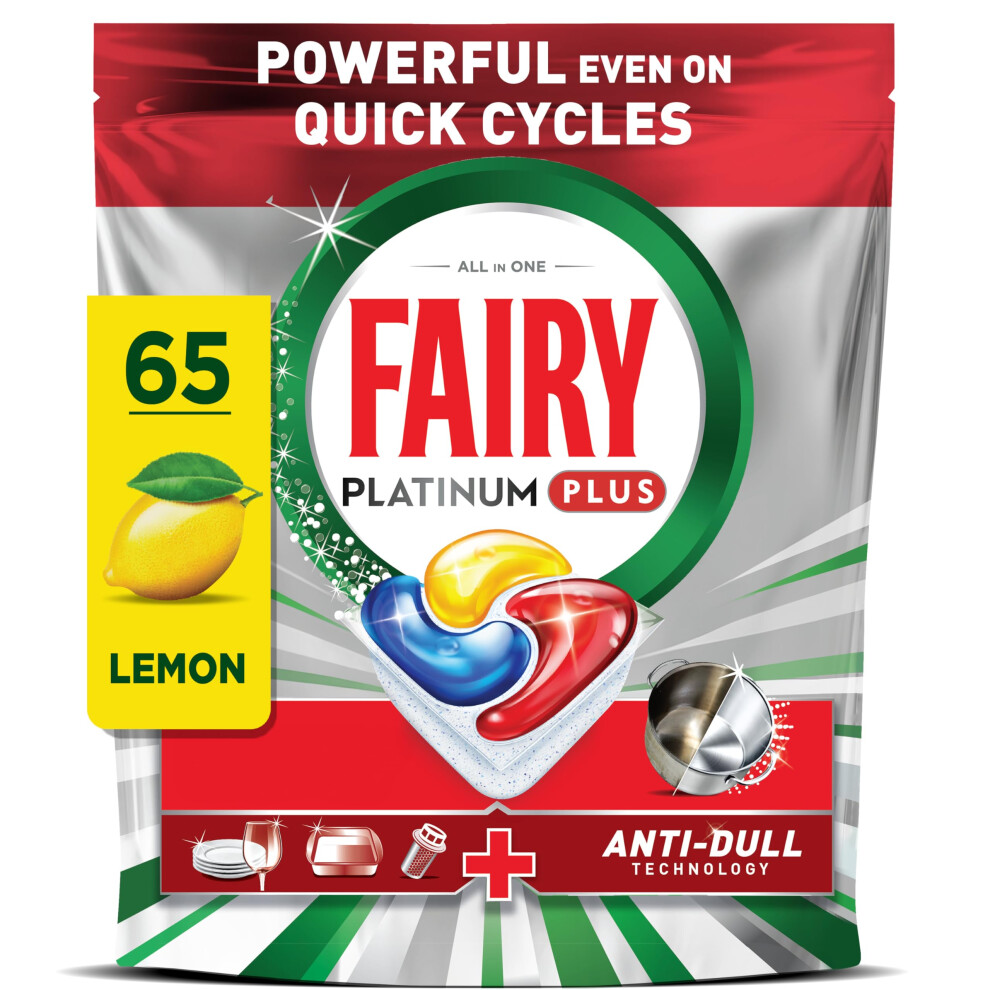 Fairy Platinum Plus Dishwasher Tablets - Anti-Dull - 65 Pack - Image 5