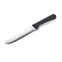 YILANJIN 6 Piece Steak Knives Set, Stainless Steel Serrated Knives, Round Head Durable Dinner Knives with Ergonomic PP Handle