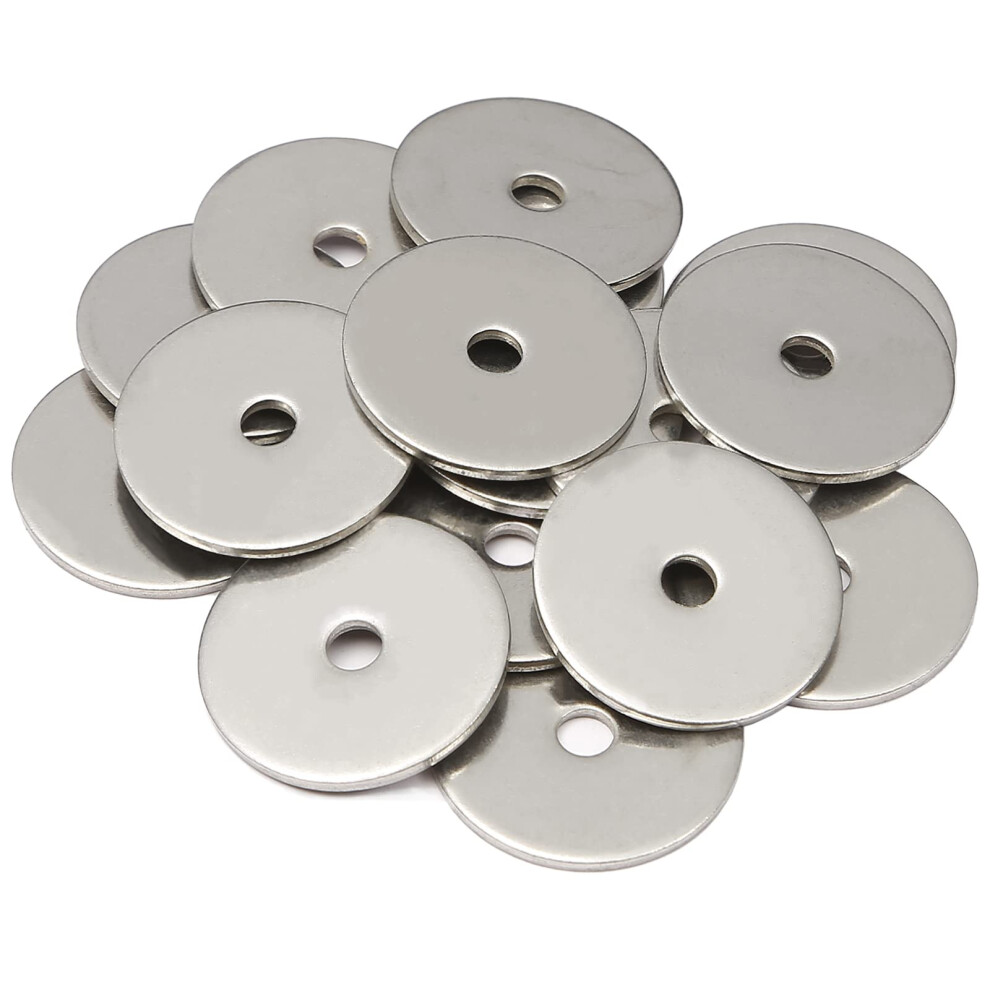 Amlooph M5 Washers, M5 X 25Mm Metal Flat Penny Washer Thickness 1.5Mm- A2 304 Stainless Steel Washers (20 Pack) 5051226663420
