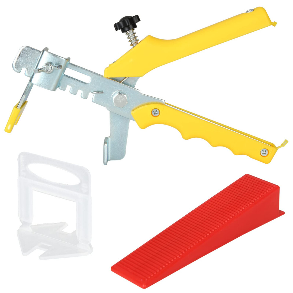 Goyada 601 Pcs Tile Leveling System 3Mm, Tile Spacers Tiles Leveler Spacers, 500 Pcs Tile Spacer Clips + 100 Pcs Reusable Tile Level Wedges + 1 Pcs 5051226663871