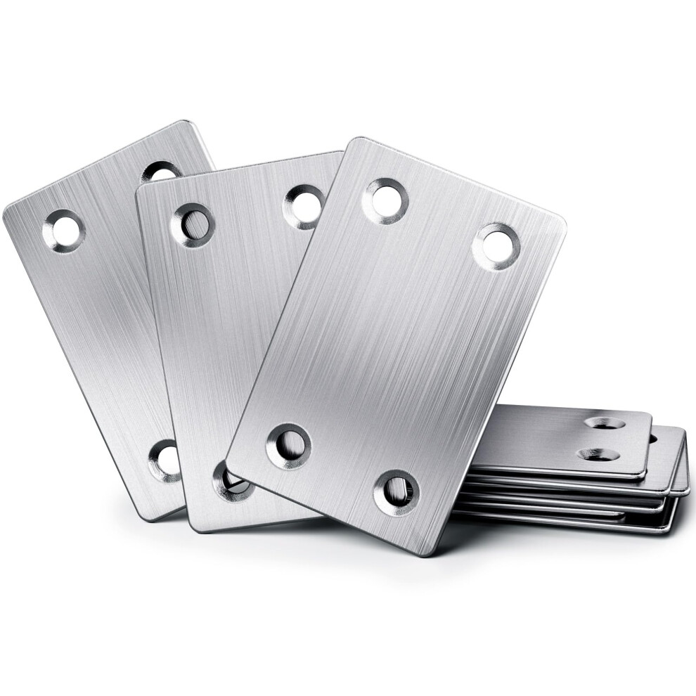 Yoopin 20Pcs Flat Brackets For Wood, 60X38x1.5mm Flat Joining Plates For Wood, Stainless Steel Sleeper Bracket 5051226655425