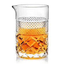 Paysky Cocktail Mixing Glass, 18.5 oz Crystal Pitcher Thick Base Design Bartending Glasses - Barware Essentials