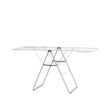 Brabantia HangOn Laundry Drying Rack (25m / Metallic Grey) Compact, Foldaway, Adjustable Indoor Stainless Steel Clothes Horse