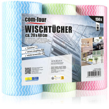 com-four 3x 50 cleaning cloths on a roll - Cleaning cloths for kitchen, bathroom and household - Multi-purpose rags in [selection varies]
