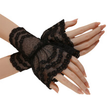 Lacy Wrist Cuffs For Nails Photography Lace Design-Black