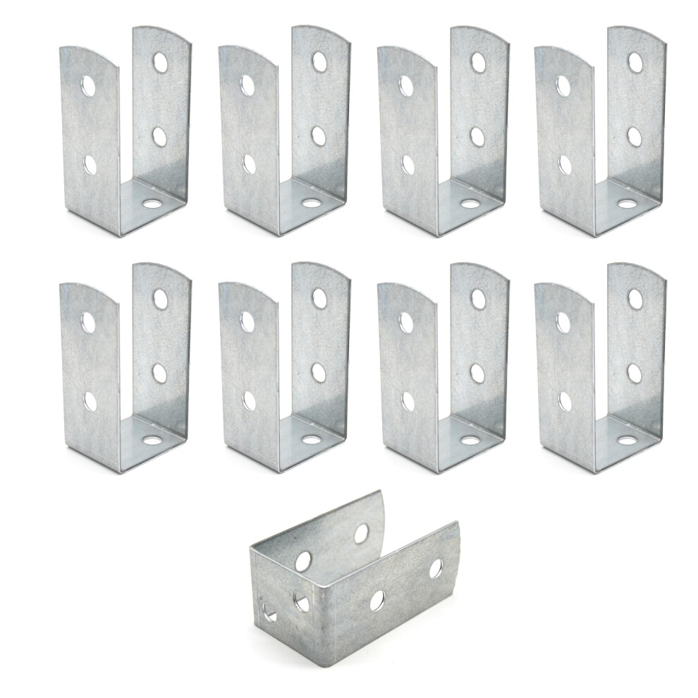 Doja Barcelona U Post Brackets, Pack Of 8, U Post Holders For Wooden Posts, 45 X 45 X 100 Mm, Thickness 2 Mm, Galvanised Zinc 5051226730610