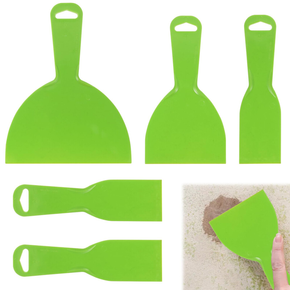 5 Pcs Putty Scraper For Wood Filler, Plastic Filler Spreader Set, Plastic Scraper Spreader, Flexible Paint Scrapers Tools For Spackling, Wallpaper 5051226646874