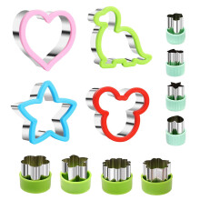 Zythrem 12Pcs Sandwich Cutters for Children Stainless Steel Cookie Cutter Bread Cutters Set with Dinosaur Heart Star Mouse Shapes Vegetable Fruit