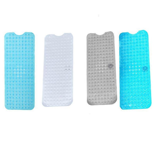(gray) Bathtub mat non-slip household suction cup foot pad translucent cushion rectangular 100x40cm 1