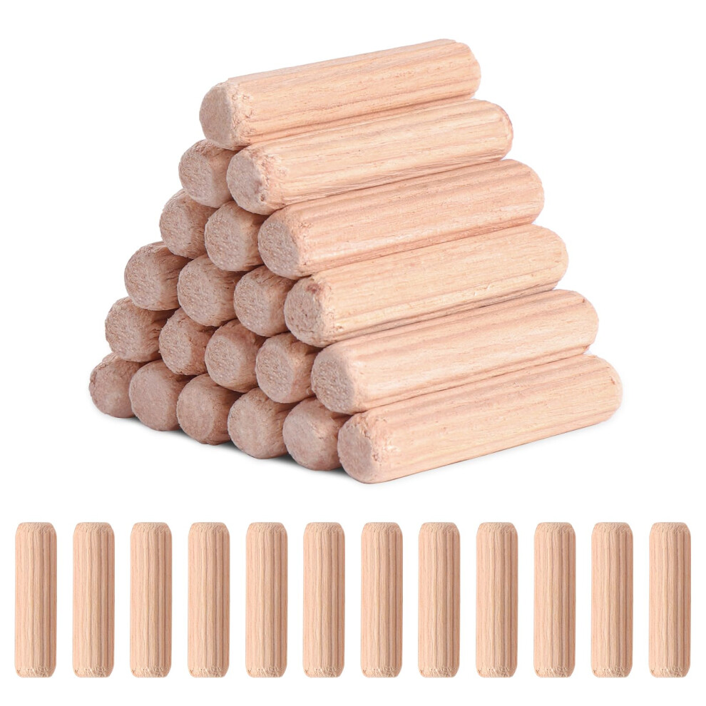 Faankiton 300Pcs Wooden Dowel Pins Set 8X30mm, Fluted Grooved Hardwood Dowels With Bevelled Ends, Eucalyptus Wood Plugs For Furniture Repair 5051226661853