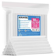 EZUVITA Full Size Hot Glue Sticks Set(50 Pack), 150mm Long x 11mm Diameter Hot Glue Gun Sticks for DIY Craft Sticky Projects