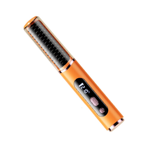 Advanced Styling Comb Equipped With Digital Display-Orange