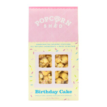 Popcorn Shed Birthday Cake Gourmet Popcorn (1 x 80g) - Vanilla Caramel Gourmet Popcorn with White Chocolate & Sprinkles, Easy & Low Calorie Snack