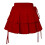 Retro Style Low Rise Skirt with Adjustable Drawstring-Red S 1