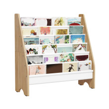 CHOEZON 6-Tier Kids Bookshelf, Children's Bookcase, Magazine and Book Storage Rack, Large Capacity Sling Book Organizer, Book Shelf for Kids Room