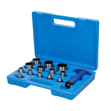 13 in 1 Hollow Punch Set 5-35mm Professional Leather Hole Punch Cutter for Leatherworking Belt Rubber Gaskets Watch Band with Puching Handle in