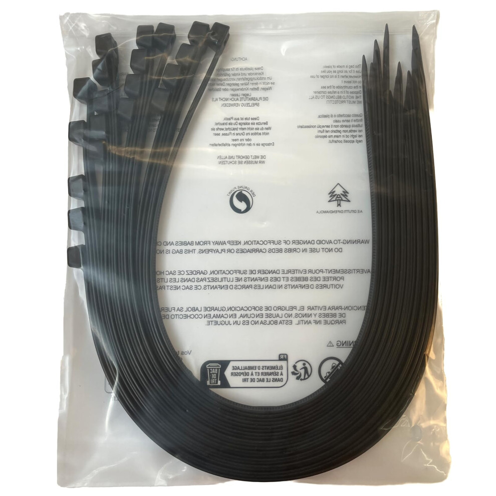 Ezysup Extra Large Zip Ties Heavy Duty For Outdoor Use,600Mm X 9Mm,80Kg Tensile Strength,20 Pieces,Black 5051226638732