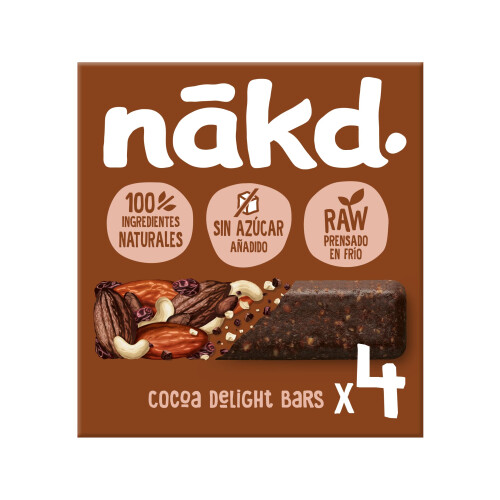 Nakd Cocoa Delight Bars 4 Pack, 140g