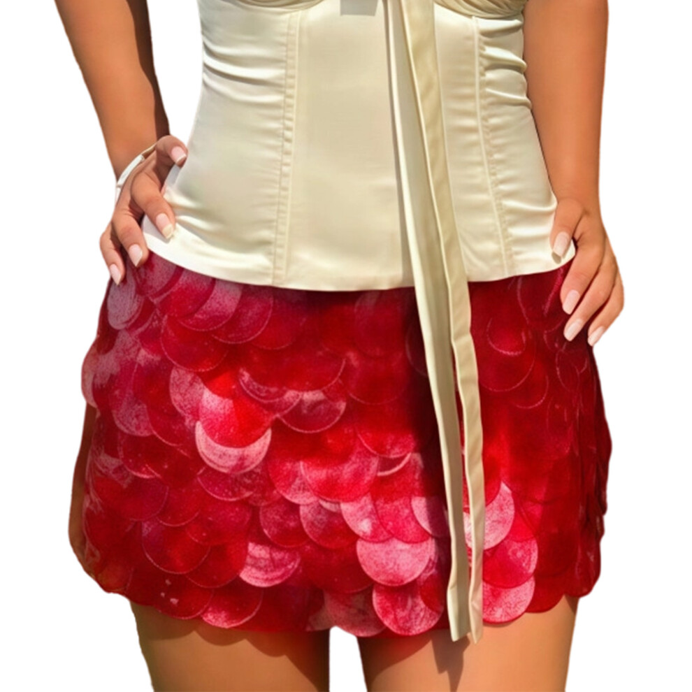 Glittering Sequins Pencil Short Skirt For Nightlife Event-R XL