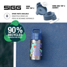 Sigg - Stainless Steel Kids Water Bottle - Shield Great Day - Suitable For Carbonated Beverages - Leakproof - Lightweight - BPA Free - Brushed with D