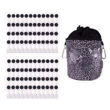 bellaCott Clothes Pegs with Spiral Springs Soft Grip White Anthracite and 1 x BellaCott Clothes Peg Bag Leopard Black