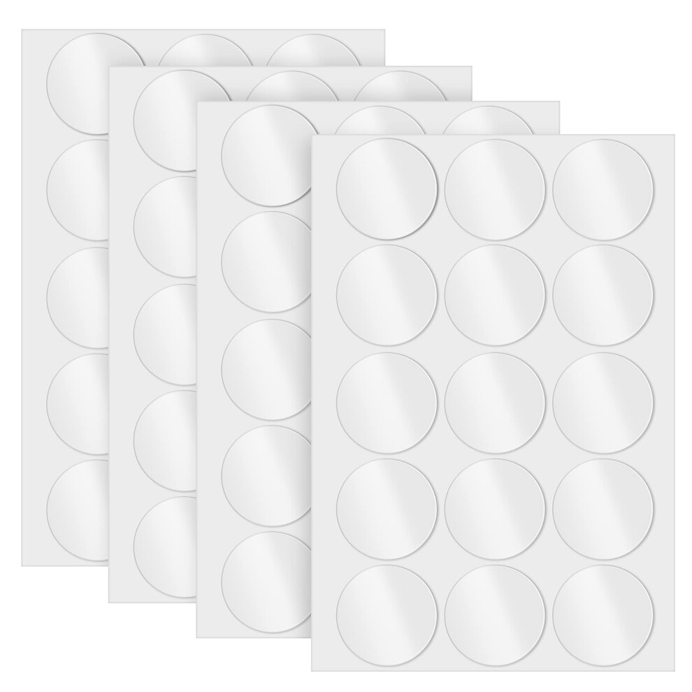 Prasacco 60 Pcs Double Sided Glue Tape, (30Mm/1.18Inch) Transparent Double-Sided Tape Stickers Strong Adhesive Waterproof Dots Sticker Round Clear 5051226646287