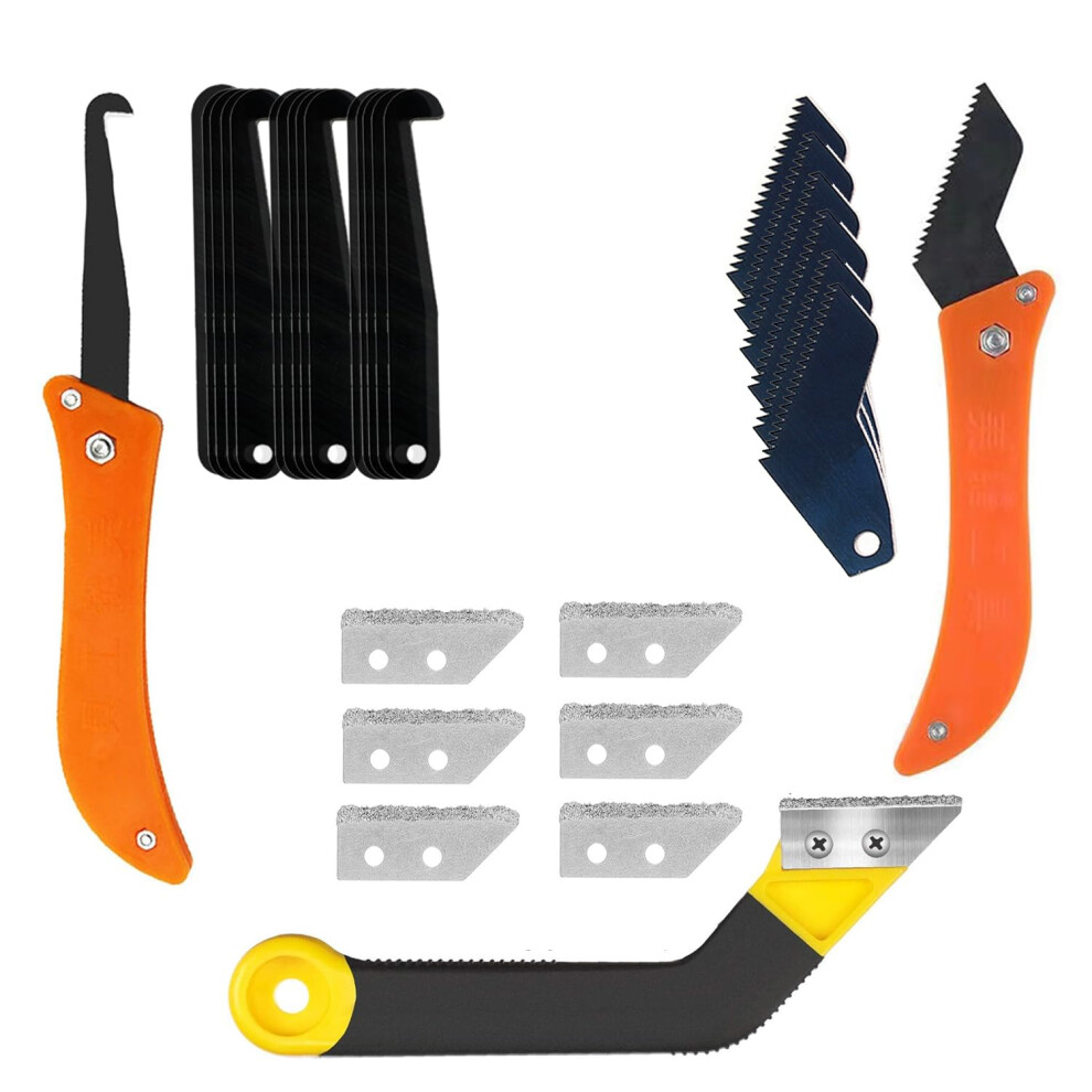 30 Pcs Pro Grout Removal Tool Kit, Angled Hand Saw, Grout Scraping Rake, Grouting With Extra Replacement Accessories For Tile Grout Remover 5051226642920