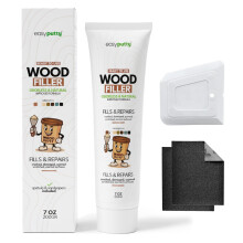 Wood Filler - Wood Putty for Furniture Repairs, Wooden Cabinets, Doors, Tables - Indoor & Outdoor Use - Includes Sandpapers / 200g (Light Oak)
