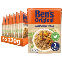 BEN'S ORIGINAL Mushroom Microwave Rice, Bulk Multipack 6 x 220g