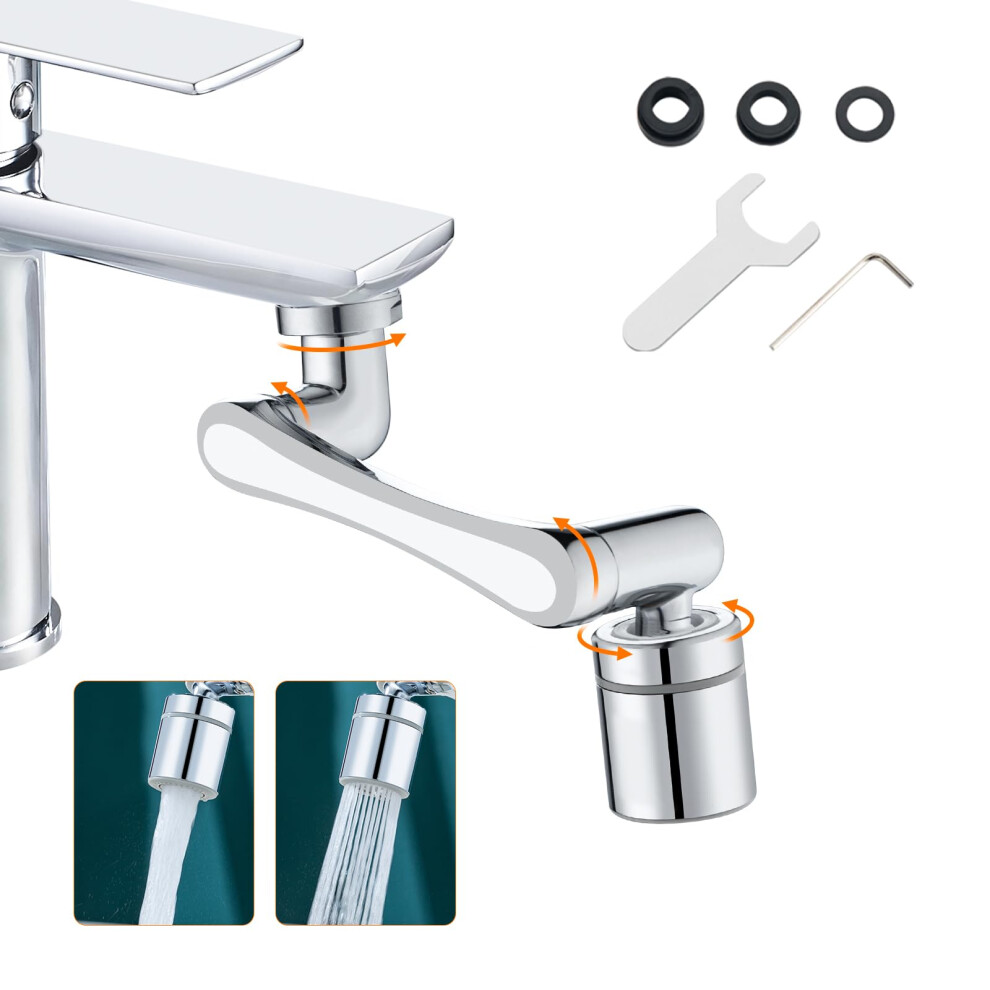 Ibergrif Tap Extender For Kitchen Sink - 1440 Swivel Robotic Arm Faucet Aerator, 2 Spray Modes Splashproof Adapter 5051226660825