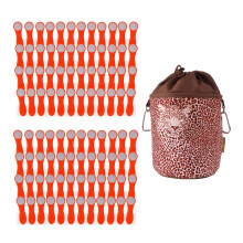 bellaCott Clothes Pegs with Compression Springs Made of Stainless Steel and Soft Touch Orange Grey 1 bellaCott Clothes Peg Bag Leopard Brown