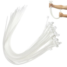 Eastrise 50 Pack White Cable Ties Heavy Duty, 450mm x 4.8mm Long with 50LBS Ultra Strong Tensile Strength