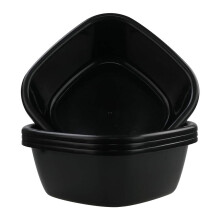 Dehouse Set of 4 Black Small Kitchen Basin, Plastic Washing Up Bowl, 12 Quart