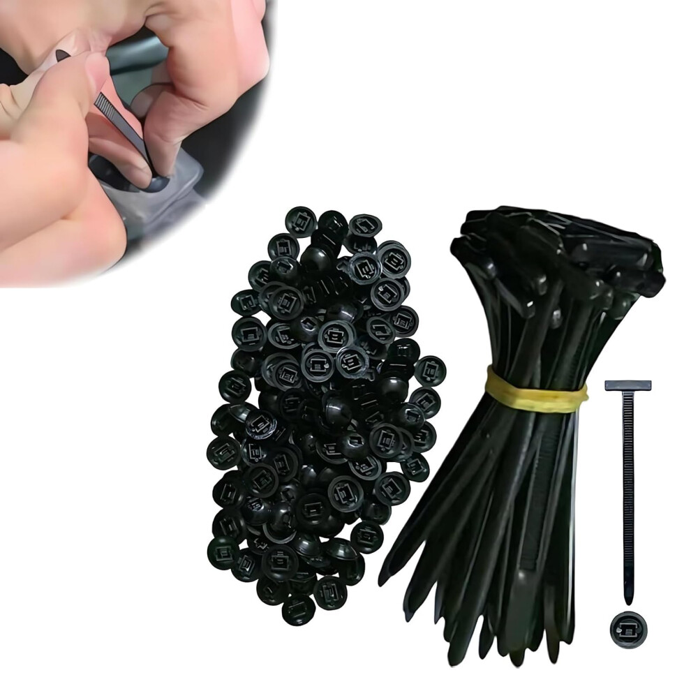 100Pcs Nylon Universal Cable Tie Buckle Â Heavy Duty Zip Tie Clips With Pin And Button Lock, Automotive Zipper Clips 5051226651106