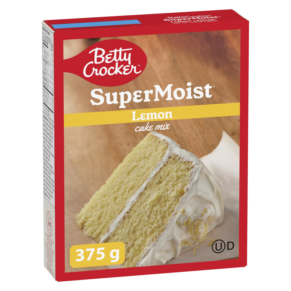 Betty Crocker - Cake Mix - Super Moist Lemon Flavour, 375 Grams Package Of Cake Mix, Baking Mix, Tastes Like Homemade, Easy To Bake